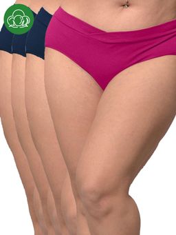 Inner Sense - Plus Size Organic Cotton V Band Panties (Pack of 4)