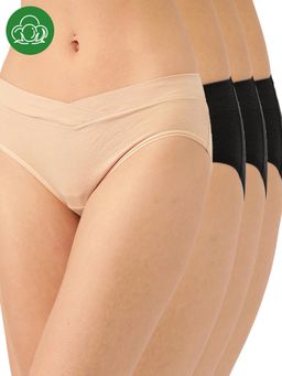 Inner Sense - Plus Size Organic Cotton V Band Panties (Pack of 4)