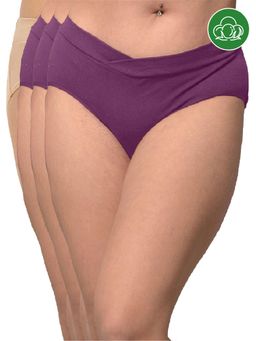 Inner Sense - Plus Size Organic Cotton V Band Panties (Pack of 4)