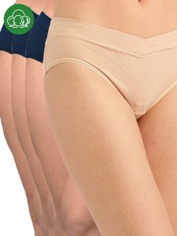 Inner Sense - Plus Size Organic Cotton V Band Panties (Pack of 4)