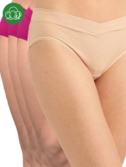 Inner Sense - Plus Size Organic Cotton V Band Panties (Pack of 4)