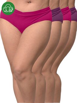 Inner Sense - Plus Size Organic Cotton V Band Panties (Pack of 4)