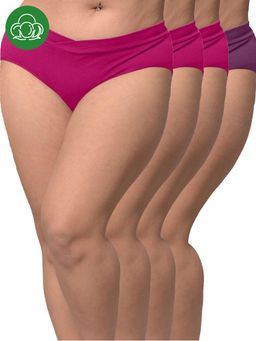 Inner Sense - Plus Size Organic Cotton V Band Panties (Pack of 4)