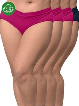Inner Sense - Plus Size Organic Cotton V Band Panties (Pack of 4)
