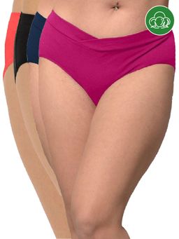 Inner Sense - Plus Size Organic Cotton V Band Panties (Pack of 4)