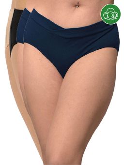 Inner Sense - Plus Size Organic Cotton V Band Panties (Pack of 4)