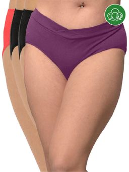 Inner Sense - Plus Size Organic Cotton V Band Panties (Pack of 4)