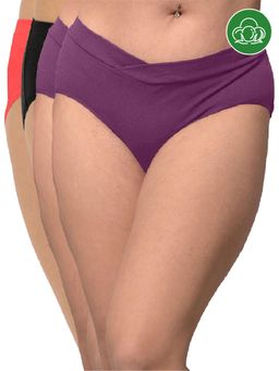 Inner Sense - Plus Size Organic Cotton V Band Panties (Pack of 4)
