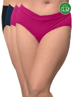 Inner Sense - Plus Size Organic Cotton V Band Panties (Pack of 4)