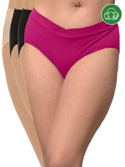 Inner Sense - Plus Size Organic Cotton V Band Panties (Pack of 4)