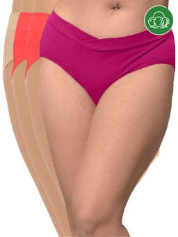 Inner Sense - Plus Size Organic Cotton V Band Panties (Pack of 4)