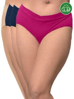 Inner Sense - Plus Size Organic Cotton V Band Panties (Pack of 4)