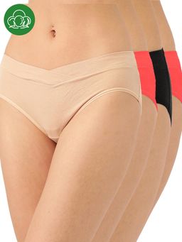 Inner Sense - Plus Size Organic Cotton V Band Panties (Pack of 4)