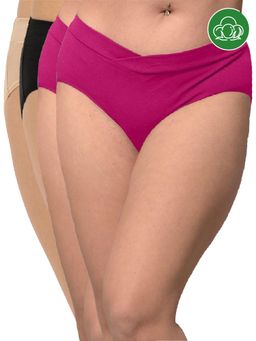 Inner Sense - Plus Size Organic Cotton V Band Panties (Pack of 4)
