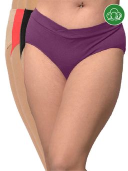 Inner Sense - Plus Size Organic Cotton V Band Panties (Pack of 4)