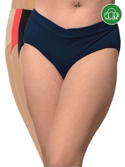 Inner Sense - Plus Size Organic Cotton V Band Panties (Pack of 4)