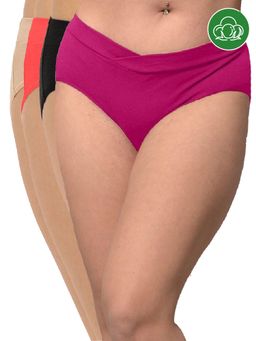 Inner Sense - Plus Size Organic Cotton V Band Panties (Pack of 4)