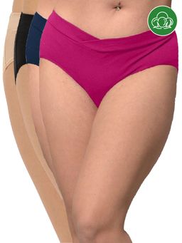 Inner Sense - Plus Size Organic Cotton V Band Panties (Pack of 4)