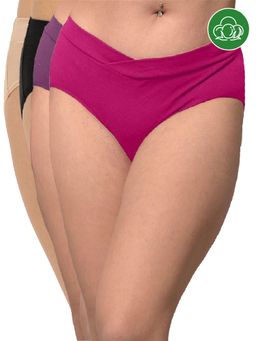 Inner Sense - Plus Size Organic Cotton V Band Panties (Pack of 4)