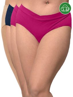 Inner Sense - Plus Size Organic Cotton V Band Panties (Pack of 4)