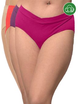 Inner Sense - Plus Size Organic Cotton V Band Panties (Pack of 4)