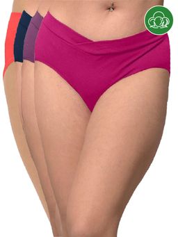 Inner Sense - Plus Size Organic Cotton V Band Panties (Pack of 4)