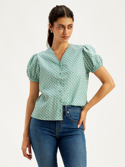 Levi's - Women Printed Regular Fit Shirt Green