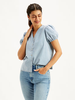 Levi's - Women Printed Regular Fit Shirt Blue