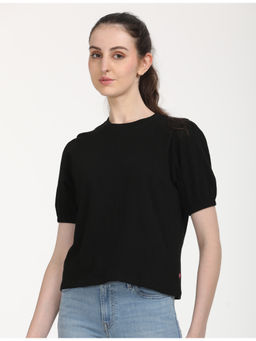 Levi's - Women Solid Black Crew Neck Top