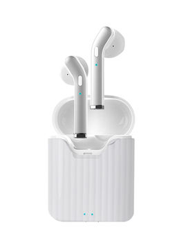 pTron - Basspods 481 BT5.0 Wireless Headphones with 12Hrs Playback Time with Case (White)