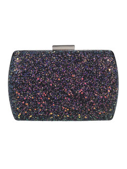 Mochi - Black Mirror Work Faux Leather Clutch