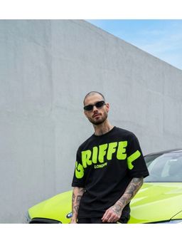 Griffel - Front Griffel Oversized Cotton Black T-Shirt