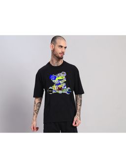 Griffel - Glitch Teddy Oversized Cotton Black-Shirt