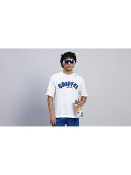 Griffel - Reborn Logo White Oversized Cotton T-Shirt