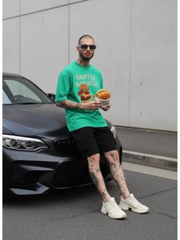 Griffel - Spicy Burger Green Oversized Cotton T-Shirt