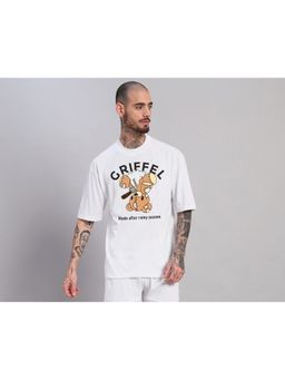 Griffel - Teddy In Rain White Oversized Cotton T-Shirt