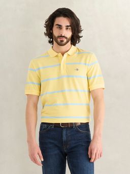 GANT - Men Yellow Striped Polo T-Shirt