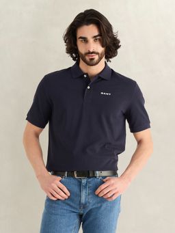 GANT - Men Navy Blue Polo T-Shirt
