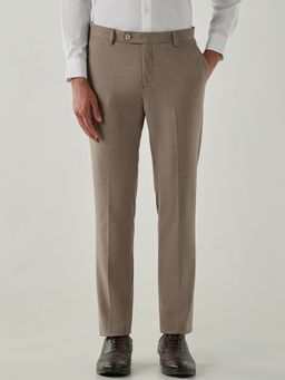 Reid & Taylor - Men Tailored Fit Brown Trouser