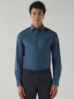 Reid & Taylor - Men Slim Fit Blue Shirt