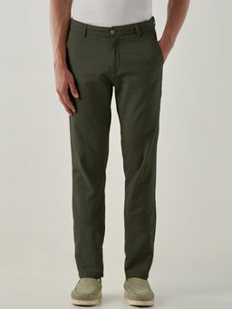 Reid & Taylor - Men Regular Fit Olive Trouser