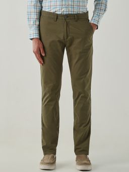 Reid & Taylor - Men Regular Fit Olive Trouser
