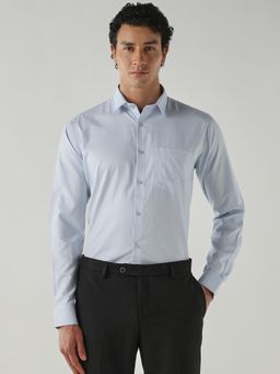 Reid & Taylor - Men Blue Solid Shirt