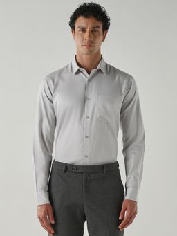 Reid & Taylor - Men Solid Grey Shirt