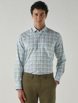 Reid & Taylor - Men Slim Fit Blue Shirt