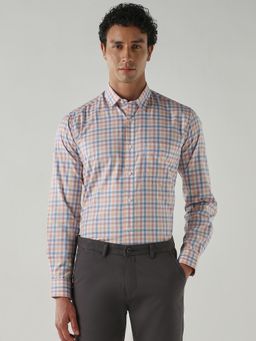 Reid & Taylor - Men Slim Fit Orange Shirt