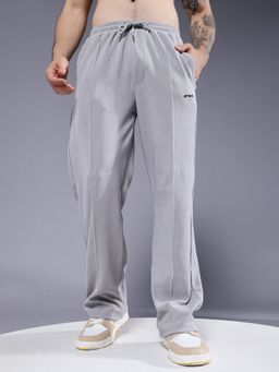 PRONK - Men Low Rise Relaxed with Pockets Grey Trackpant