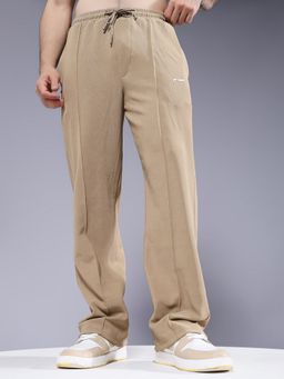 PRONK - Men Low Rise Relaxed with Pockets Beige Trackpant