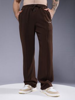 PRONK - Men Low Rise Relaxed with Pockets Brown Trackpant