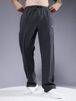 PRONK - Men Mid-Rise Relaxed with Pockets Grey Trackpant